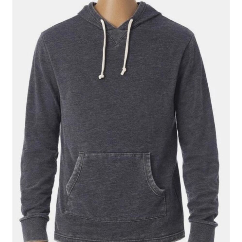 Alternative Apparel 8629NM School Yard French Terry Hoodie Washed Black Mens Med